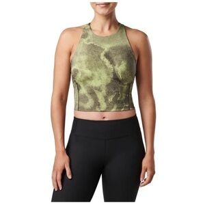 5.11 Tactical PT-R Max Effort Crop Top Sport Bra Vapor Green Watercolor Camo S